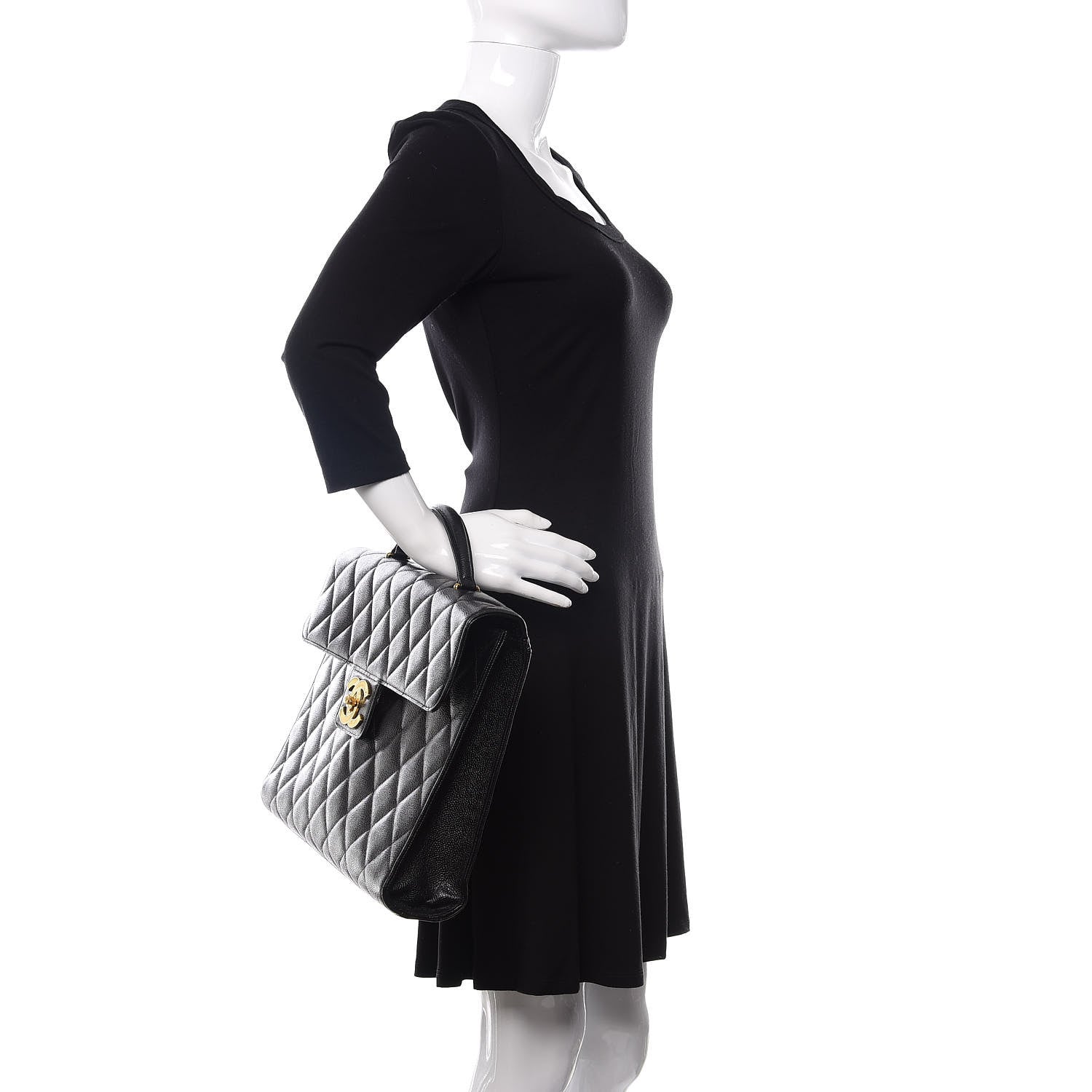 Chanel Caviar Quilted Briefcase Laptop Bag Black 2 of 7