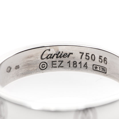 Cartier 18K White Gold 4mm Happy Birthday Band Ring 56 7.5 3 of 4