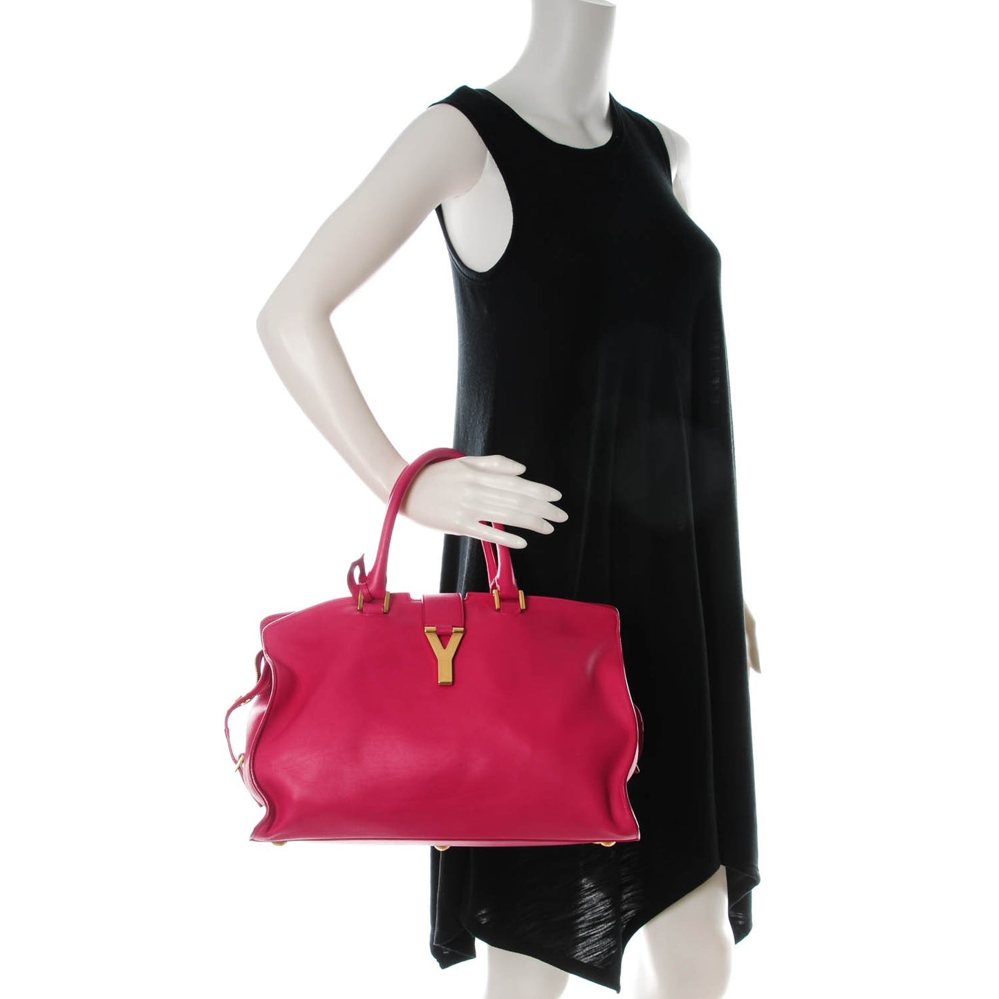 Calfskin Medium Classic Y Cabas Fuchsia