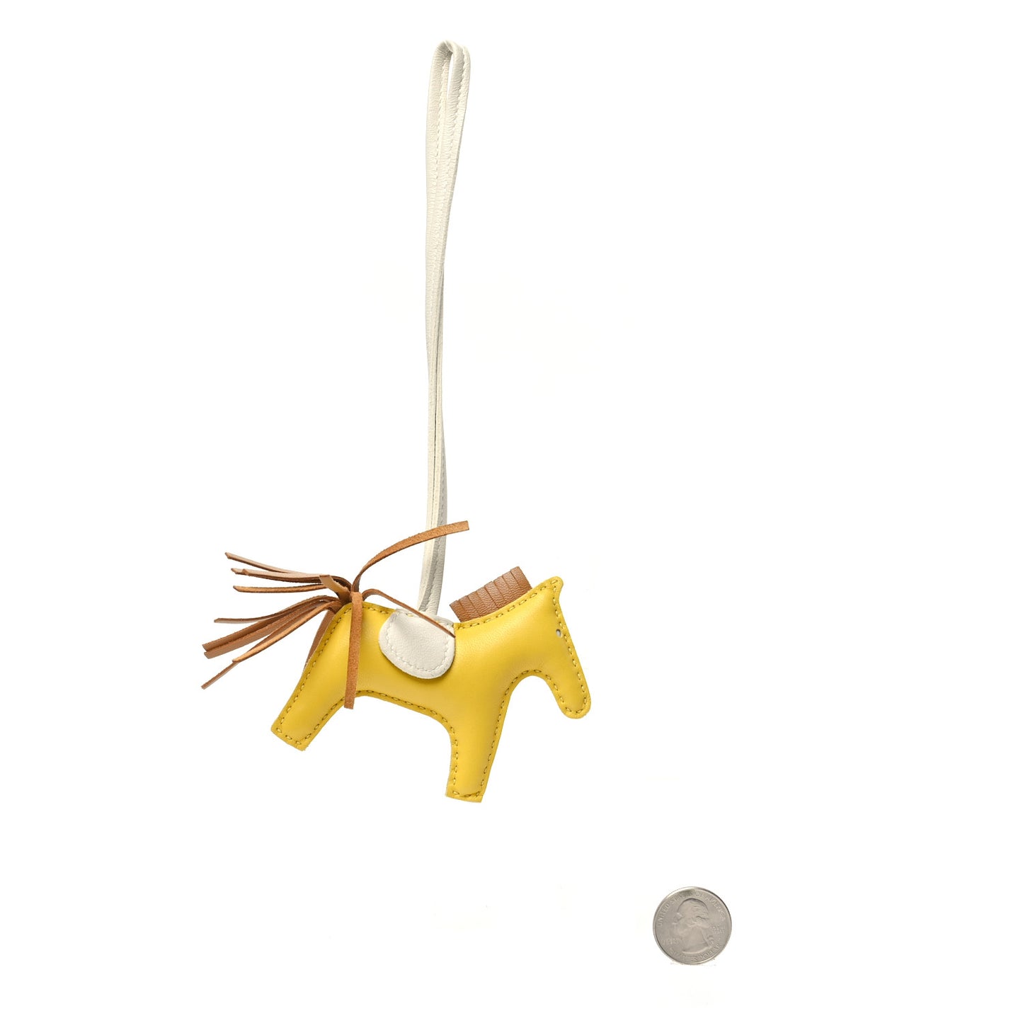Milo Lambskin Grigri Rodeo Horse Bag Charm PM Lime Sesame Craie