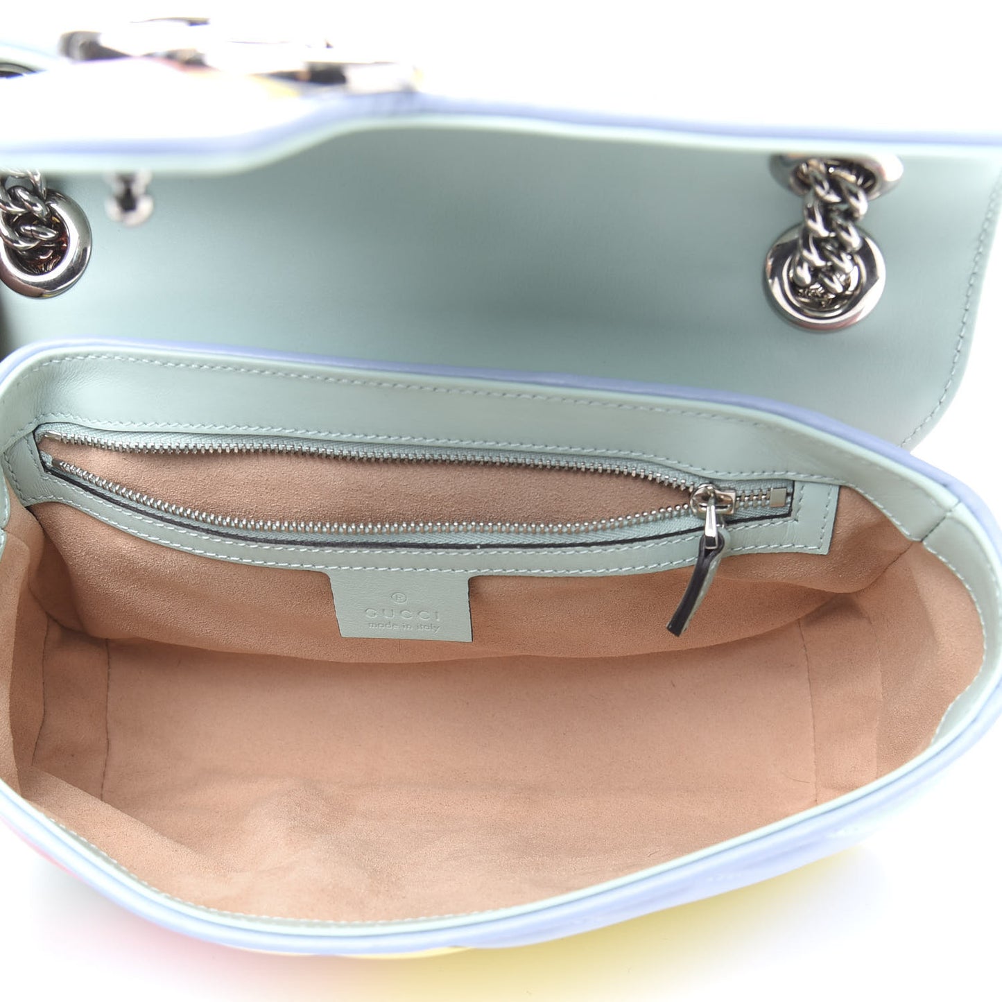 Calfskin Matelasse Diagonal Small GG Marmont Shoulder Bag Multicolor Pastel