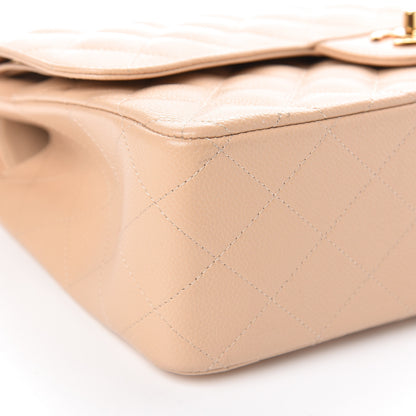 Chanel Caviar Quilted Jumbo Double Flap Beige Clair 9 of 10