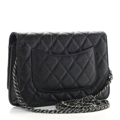 Chanel Aged Calfskin Reissue Wallet On Chain WOC Black 2 of 11