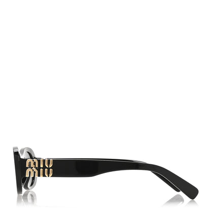 Miu Miu Acetate Oval Sunglasses SMU 06Z Black 3 of 8