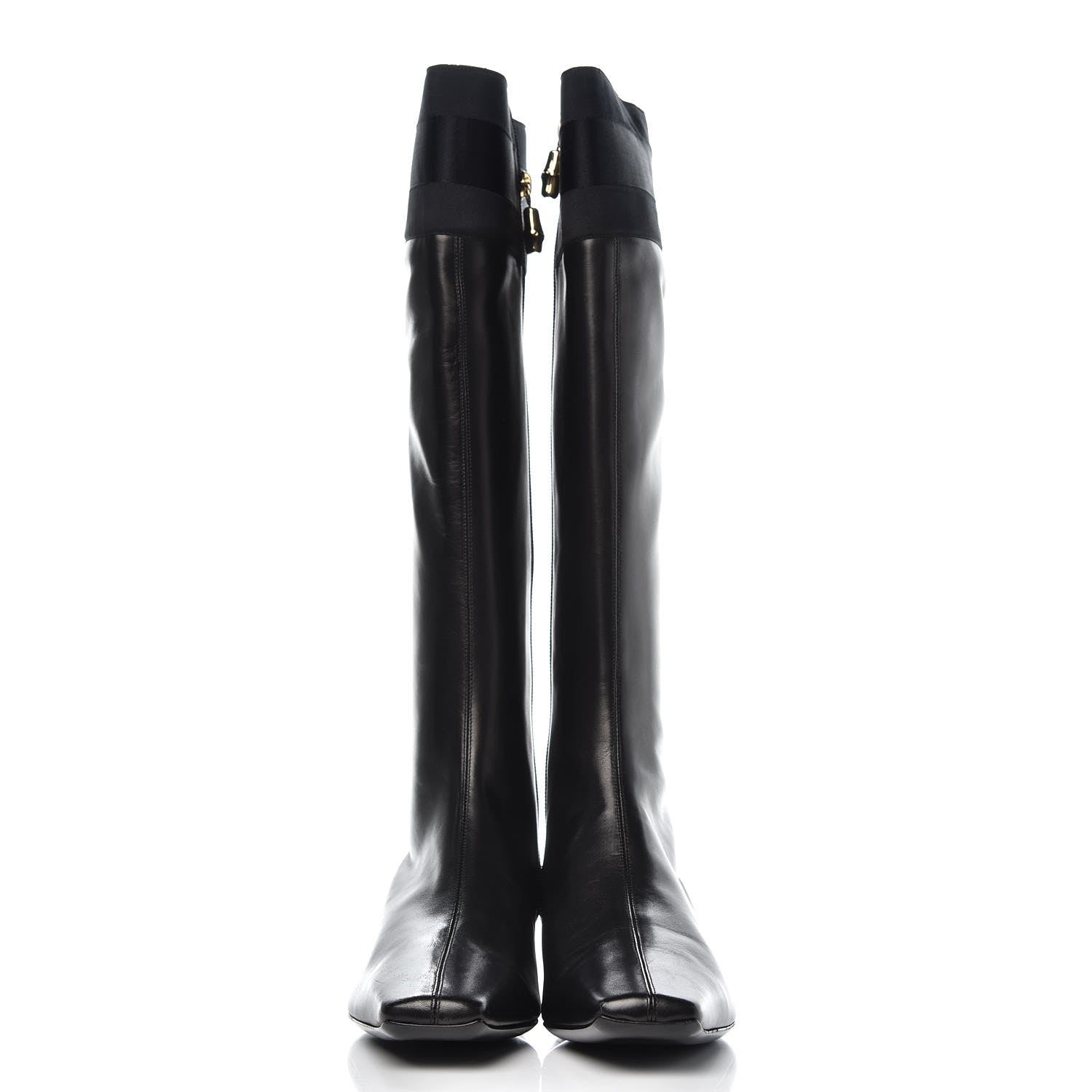 Gucci Calfskin Silk Lifford Boots 8.5 Black 2 of 9