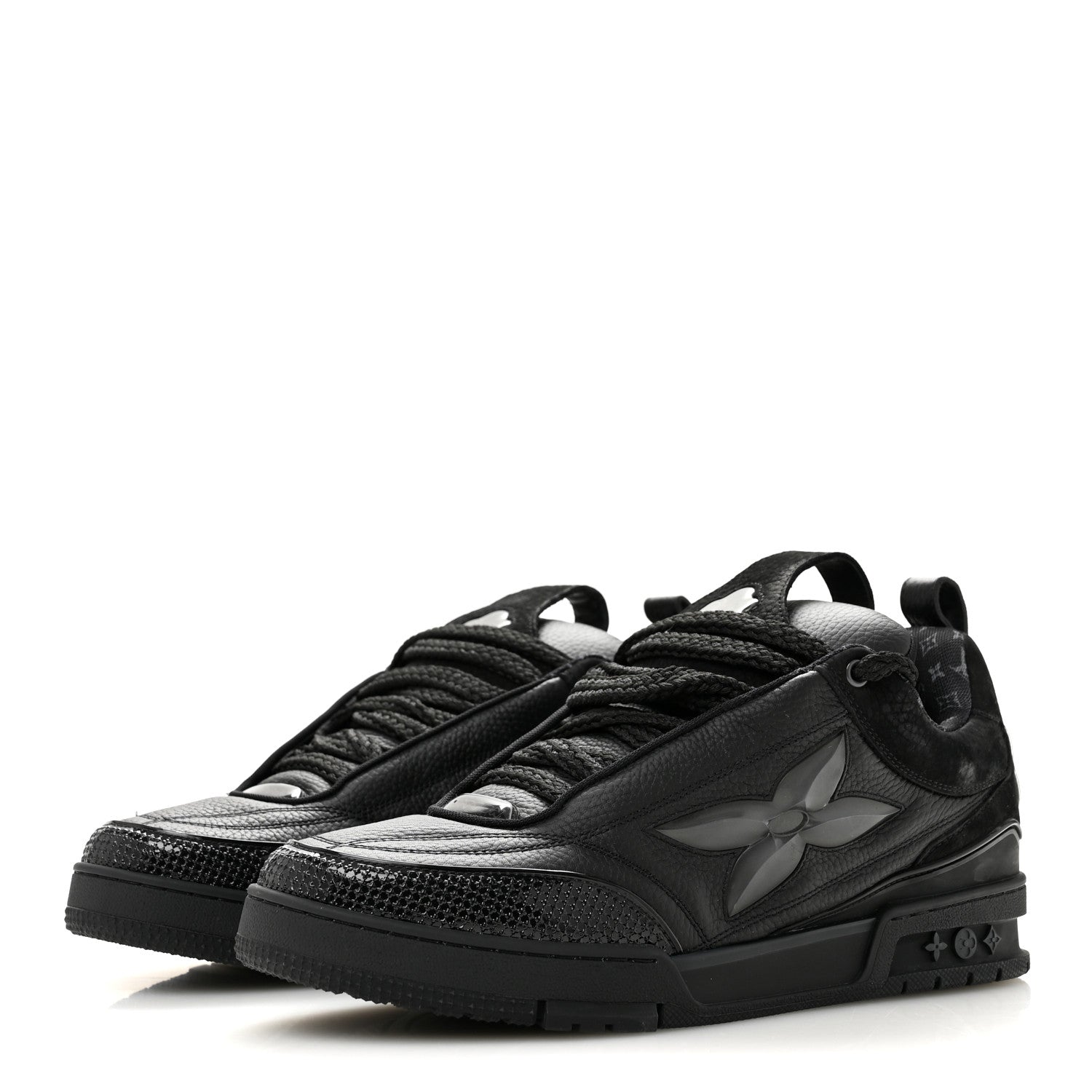 Louis Vuitton Calfskin Suede Mens LV Skate Sneakers 9 Black 4 of 8