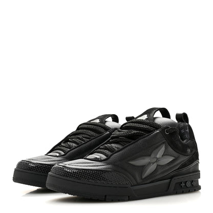 Louis Vuitton Calfskin Suede Mens LV Skate Sneakers 9 Black 4 of 8