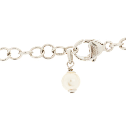 Chanel Pearl Cluster CC Necklace Silver 4 of 4