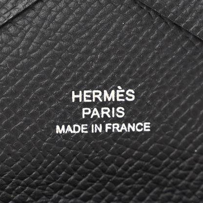 Hermes Epsom Calvi Duo Card Case Black 6 of 8