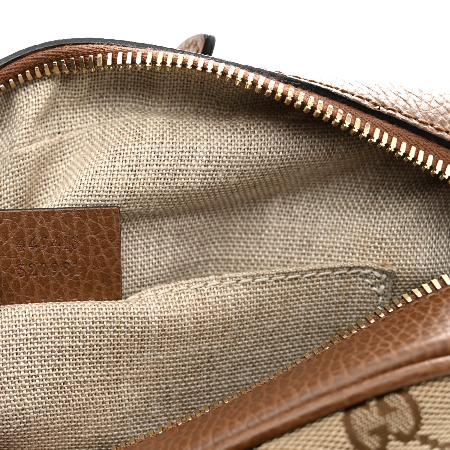 Gucci Monogram Mini Bree Messenger Bag Beige Tabacco 7 of 11