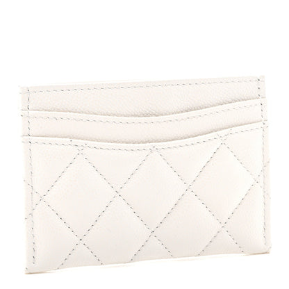 Chanel Caviar Quilted Card Holder White 3 of 10