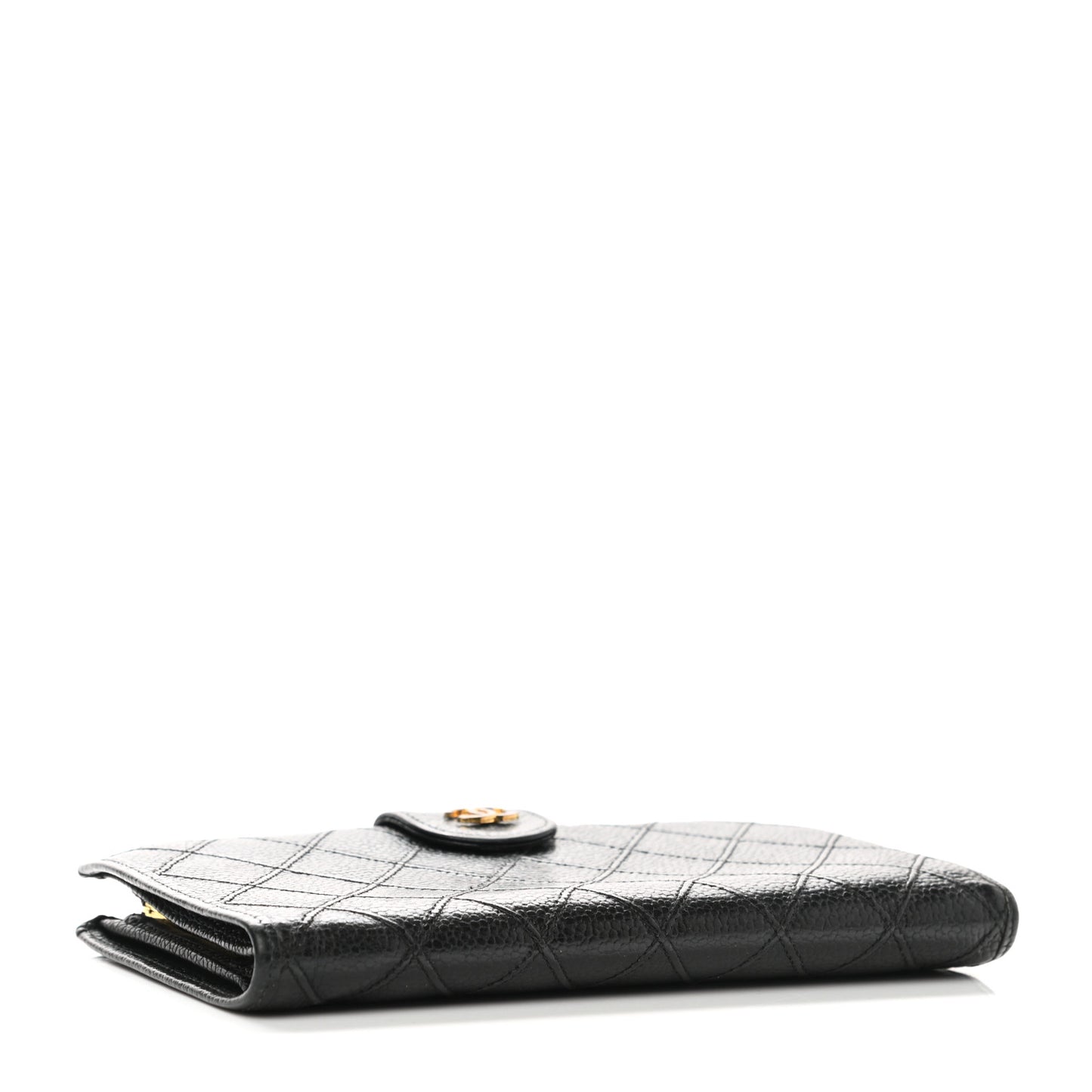 Caviar Stitched French Wallet Black