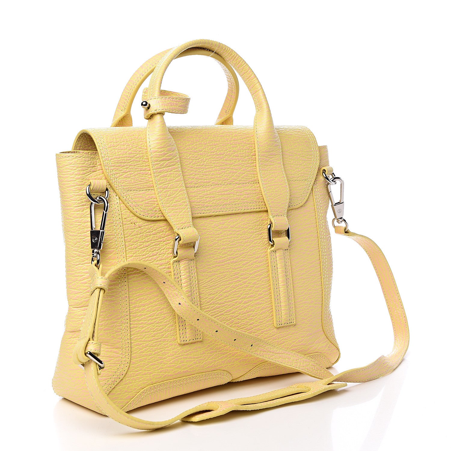 3.1 Phillip Lim 3.1 Textured Calfskin Medium Pashli Satchel Pollen Buff 3 of 12