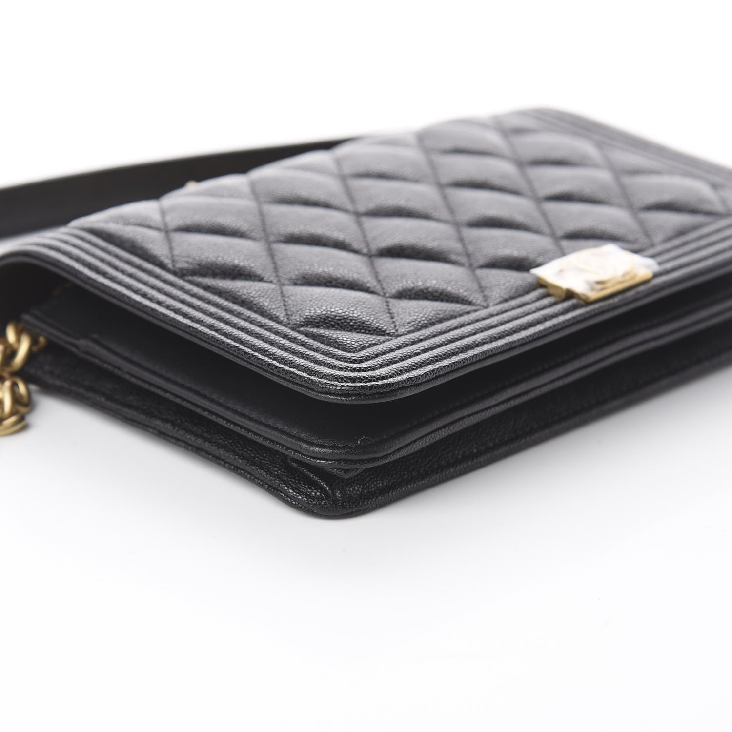 Chanel Caviar Quilted Boy Wallet On Chain WOC Black 5 of 11