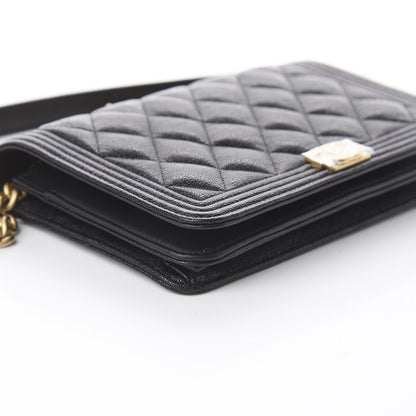 Chanel Caviar Quilted Boy Wallet On Chain WOC Black 5 of 11