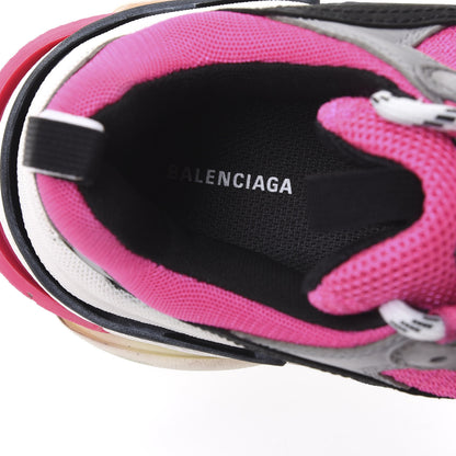 Balenciaga Fabric Mesh Womens Triple S Sneakers 40 Fluo Pink Grey White 7 of 9