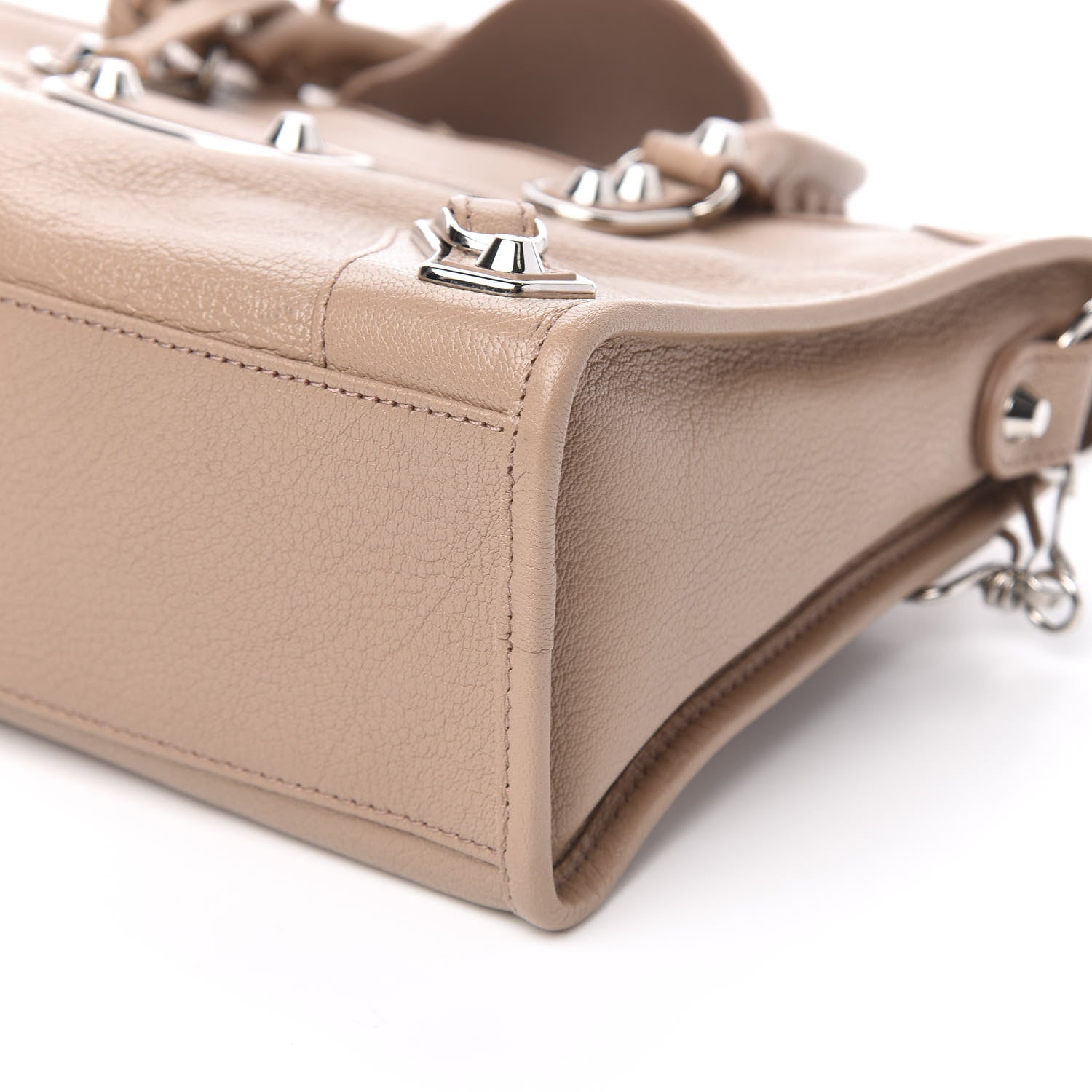 Balenciaga Shiny Goatskin Silver Metallic Edge Hardware S City Rose Des Sables 9 of 10