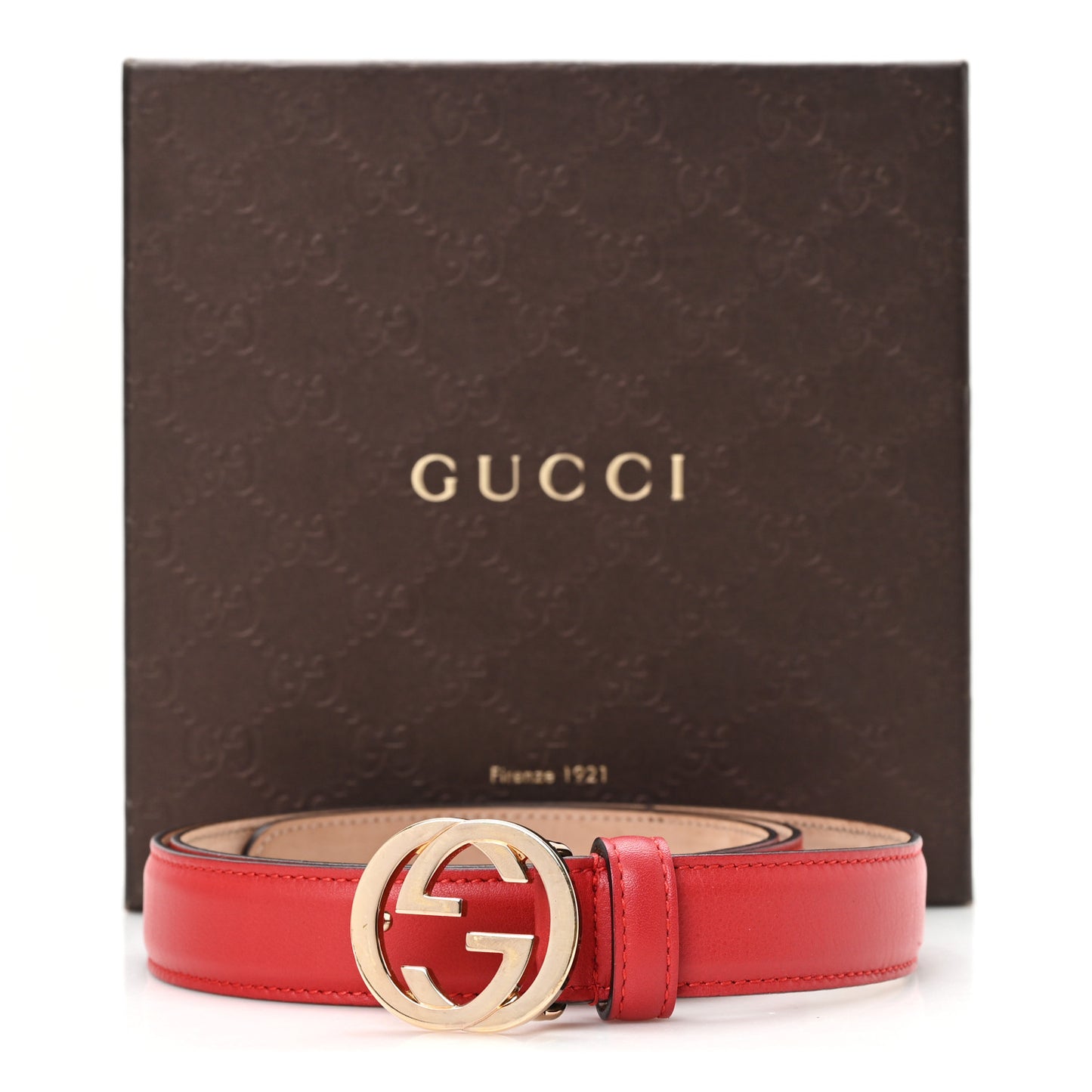 Moon Calfskin Interlocking G 25mm Belt 95 38 Petunia