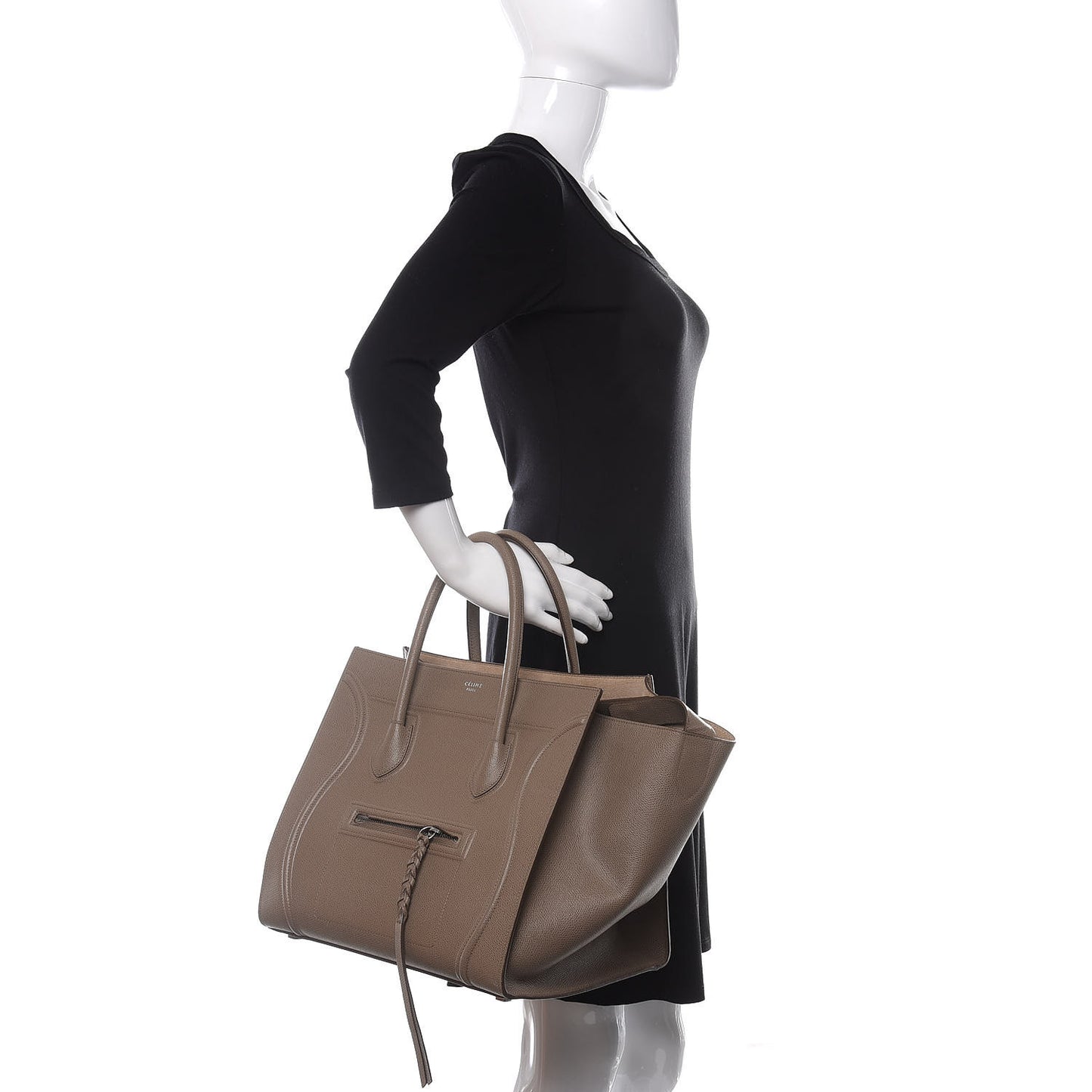 Grained Calfskin Medium Phantom Luggage Taupe