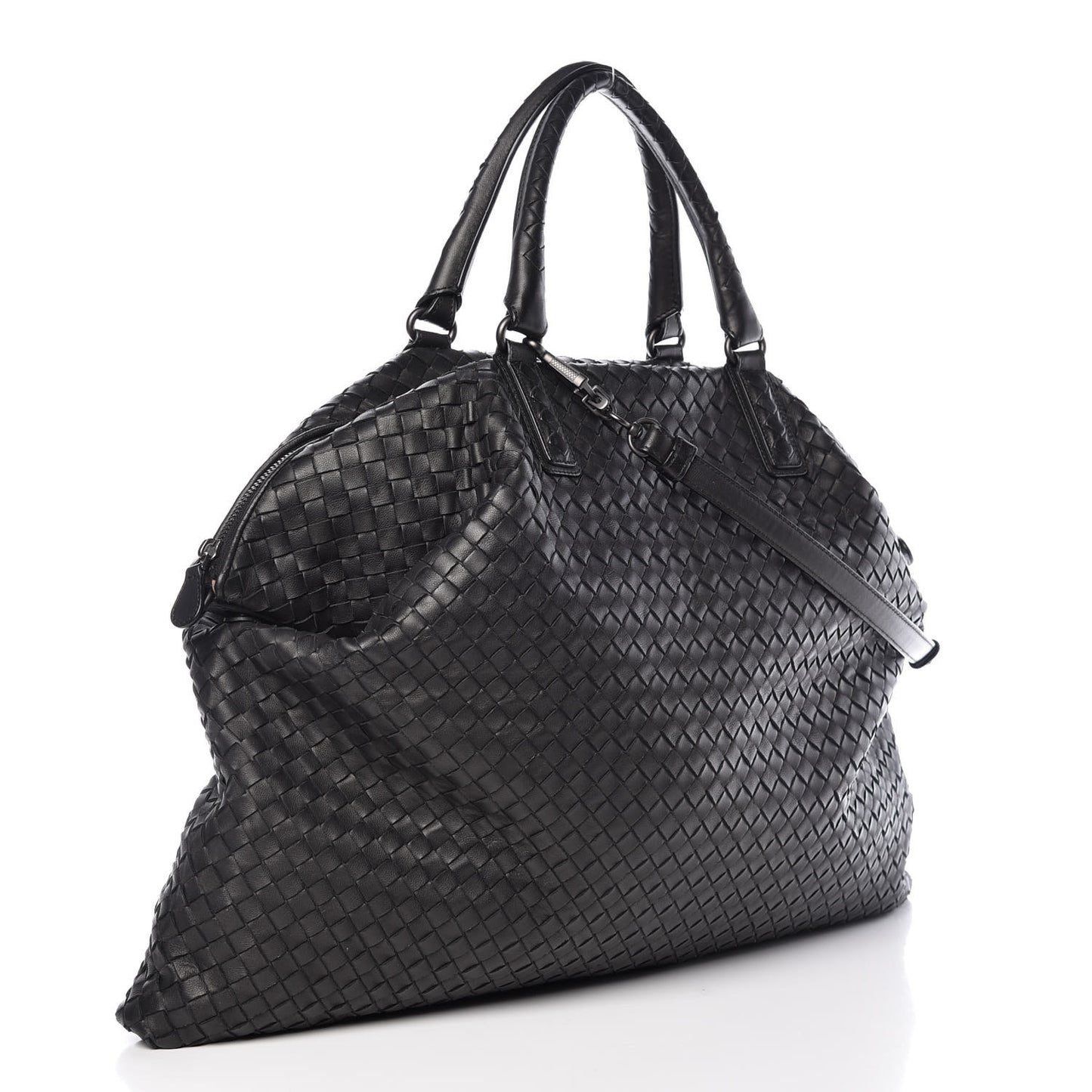 Nappa Intrecciato Maxi Convertible Tote Black