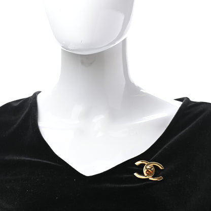 Chanel Metal CC Turn Lock Brooch Gold 2 of 4