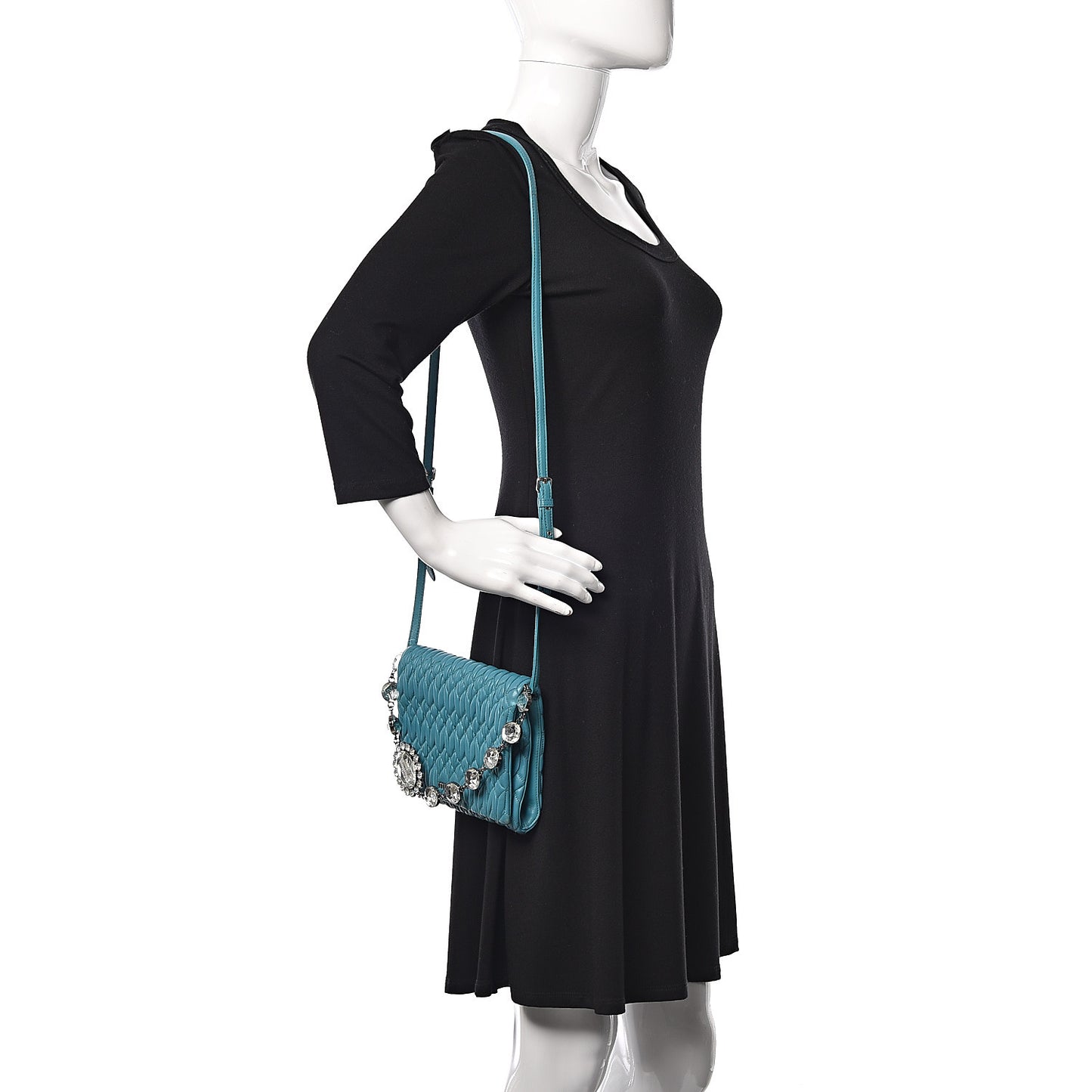 Nappa Matelasse Crystal Chain Crossbody Giada