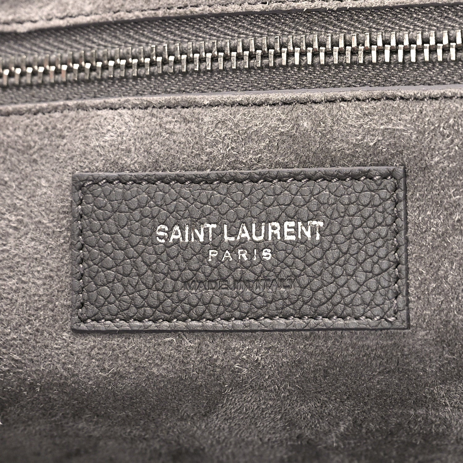 Saint Laurent Grained Calfskin Small Cabas Rive Gauche Fog 6 of 8
