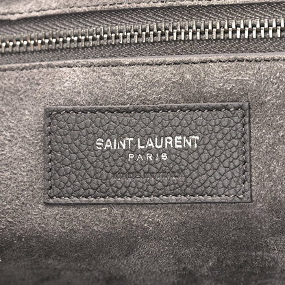 Saint Laurent Grained Calfskin Small Cabas Rive Gauche Fog 6 of 8