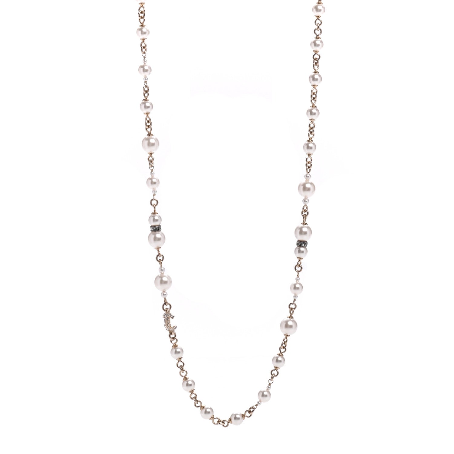 Chanel Pearl CC Coco Necklace Gold 1 of 5