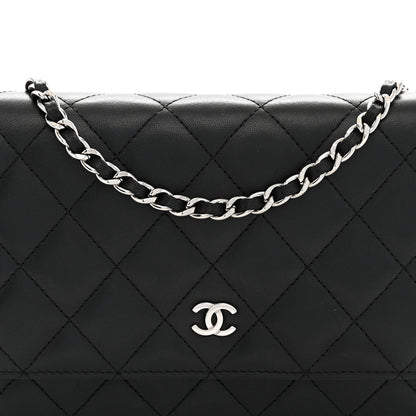 Chanel Lambskin Quilted Wallet On Chain WOC Black 8 of 11
