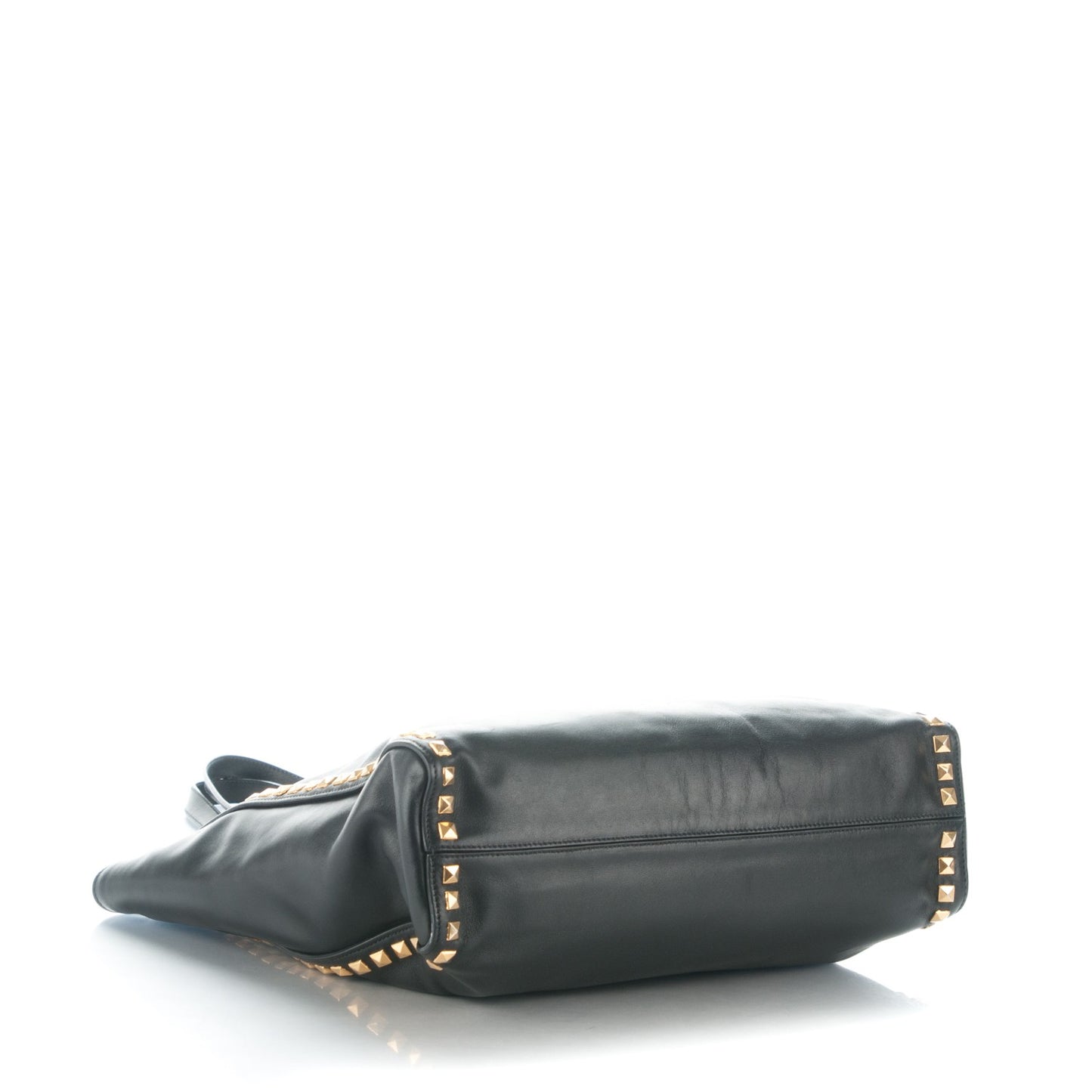 Soft Calf Studded Shopping Tote Nero Black