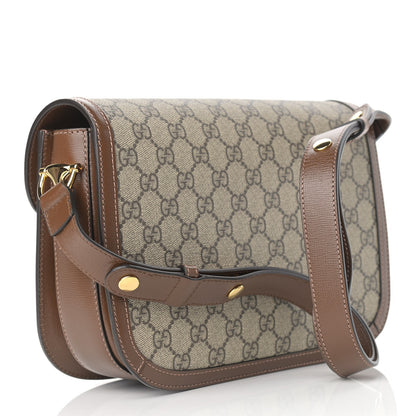 Gucci GG Supreme Monogram Horsebit 1955 Shoulder Bag Beige Brown Sugar 3 of 11