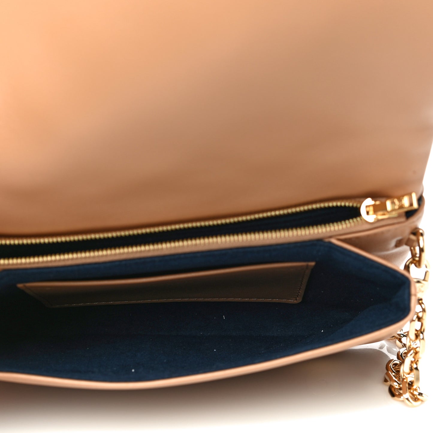 Lambskin Embossed Monogram Pochette Coussin Camel