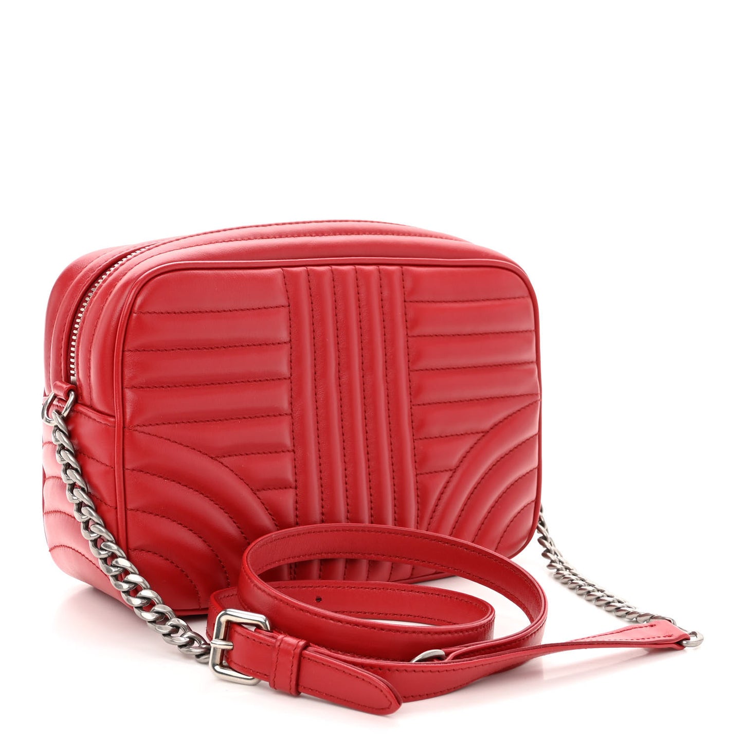 Soft Calfskin Diagramme Camera Bag Rosso