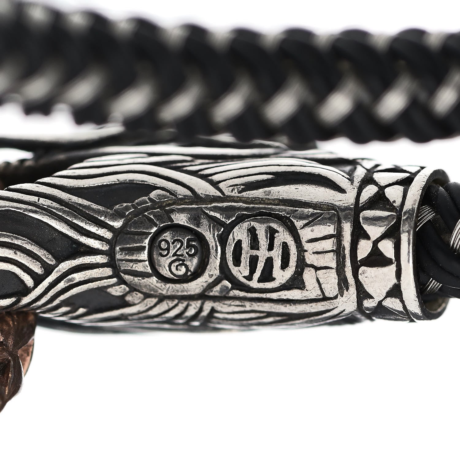 John Hardy Sterling Silver Bronze Naga Dragon Cord Bracelet 3 of 3