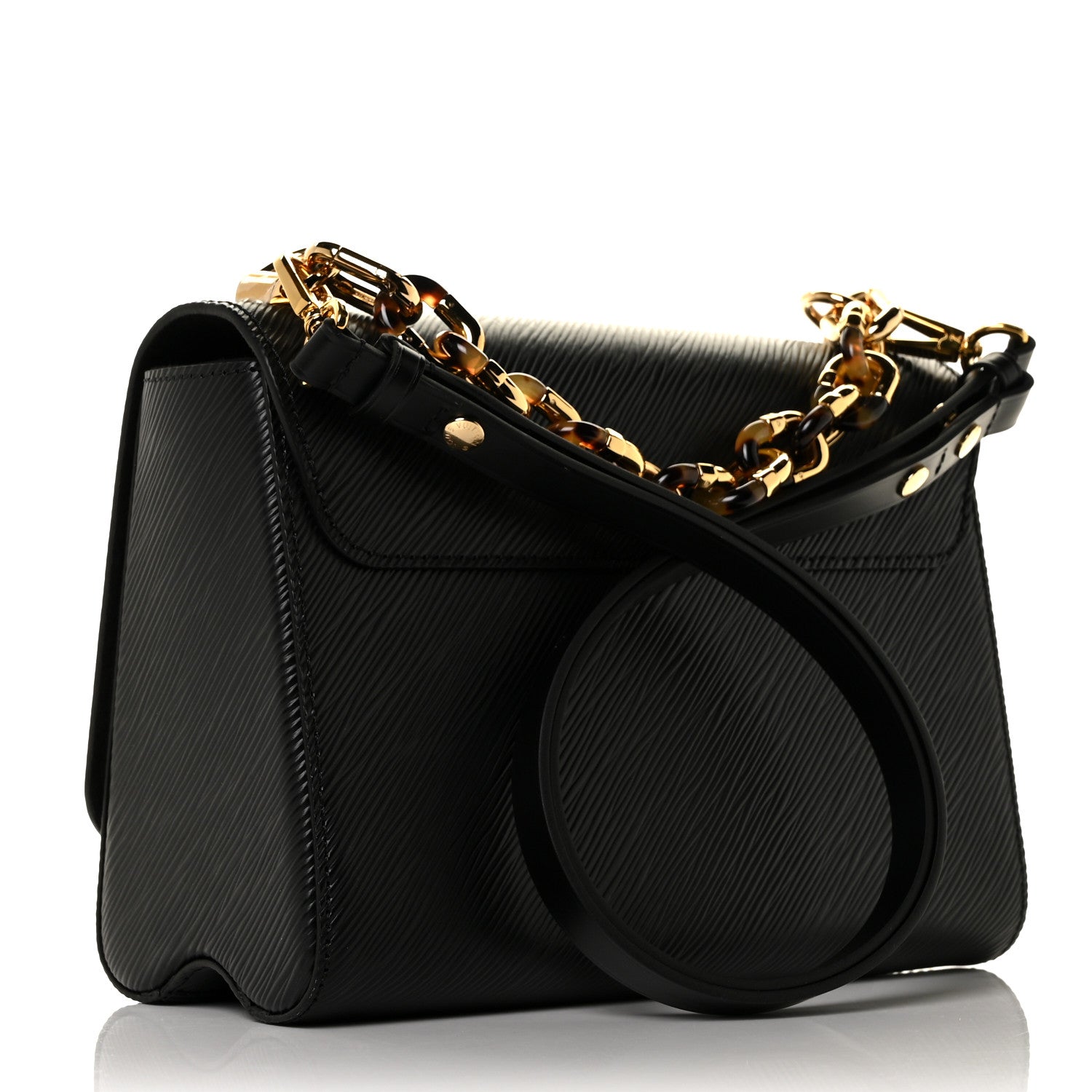 Louis Vuitton Epi Tortoiseshell Twist Shoulder Bag MM Black 4 of 9