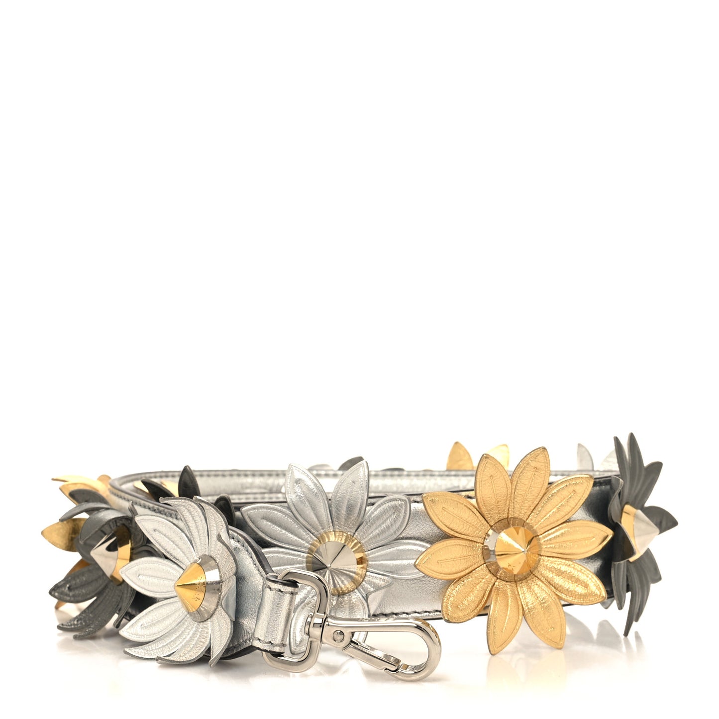 Vitello Catalan Mirror Strap You Studded Strap You Silver Gold