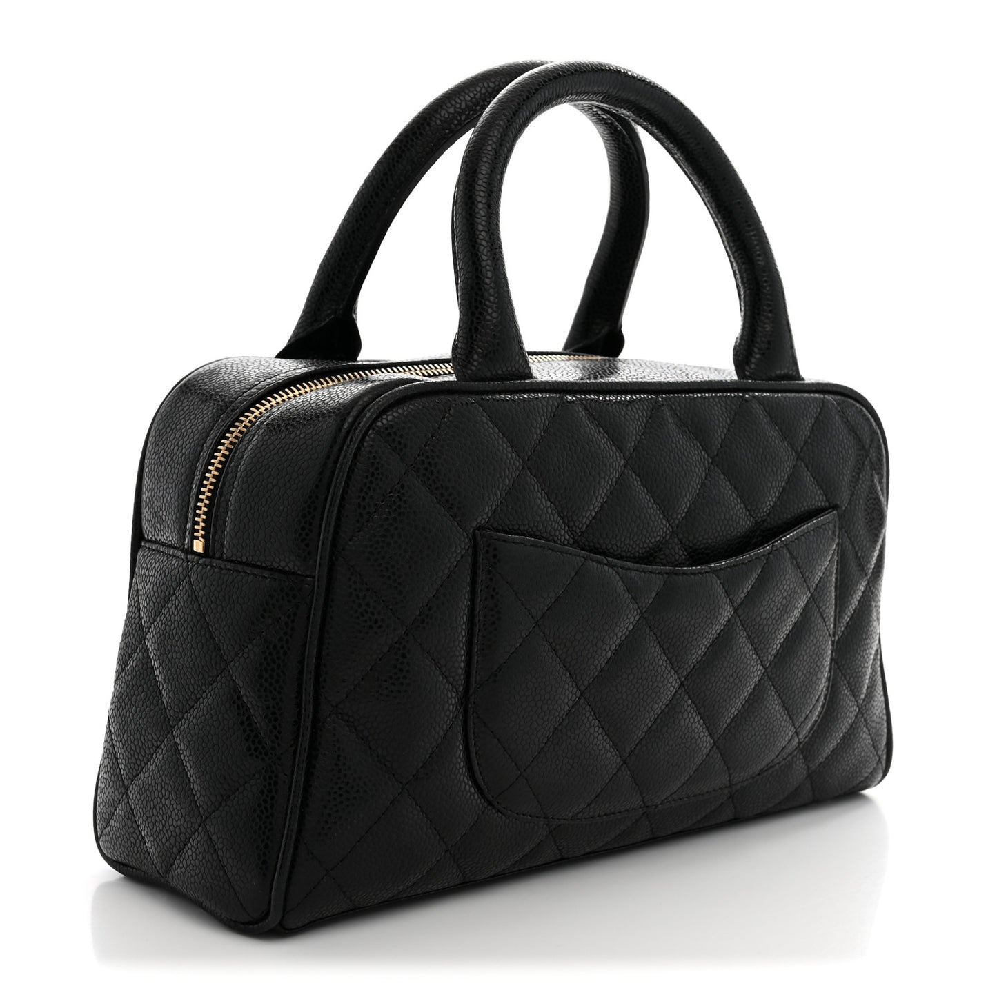 Caviar Quilted Small Bowler Black