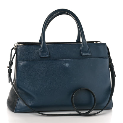 Chanel Grained Calfskin Small Neo Executive Shopper Tote Dark Blue Black 3 of 16