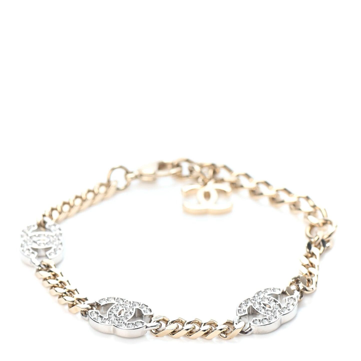 Crystal CC Chain Bracelet Gold Silver