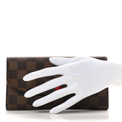 Louis Vuitton Damier Ebene Emilie Wallet Red 2 of 7