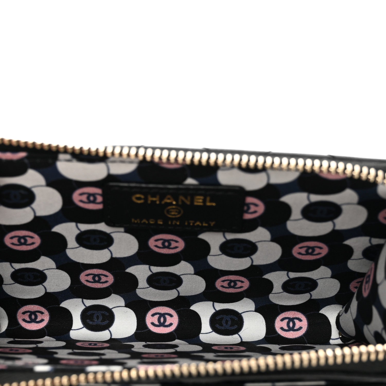 Chanel Lambskin Enamel Quilted Zippered Card Holder Black 5 of 8