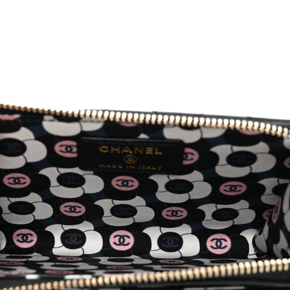 Chanel Lambskin Enamel Quilted Zippered Card Holder Black 5 of 8