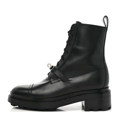 Hermes Glossed Calfskin Funk Ankle Boots 40 Black 1 of 8