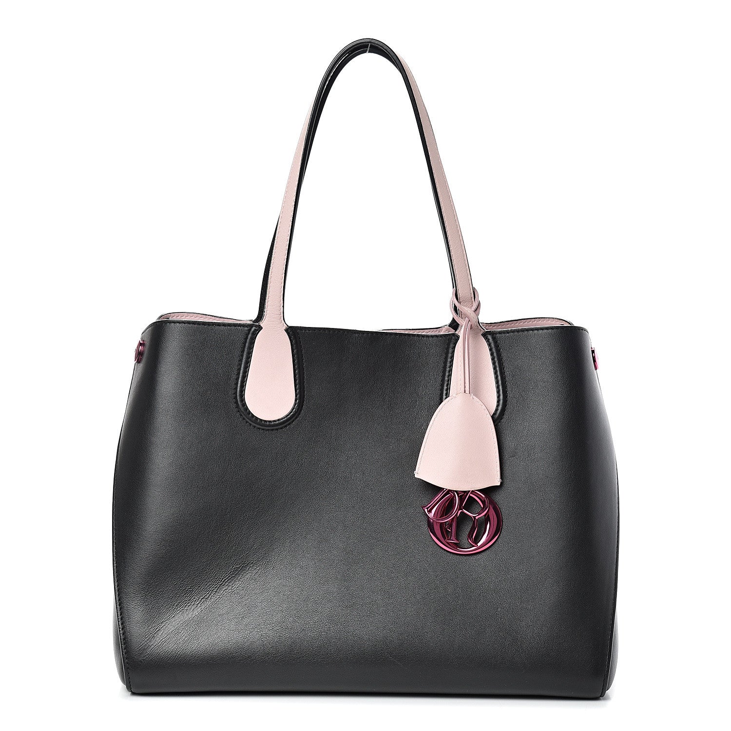 Christian Dior Calfskin Small Addict Shopping Tote Black Pink 1 of 13