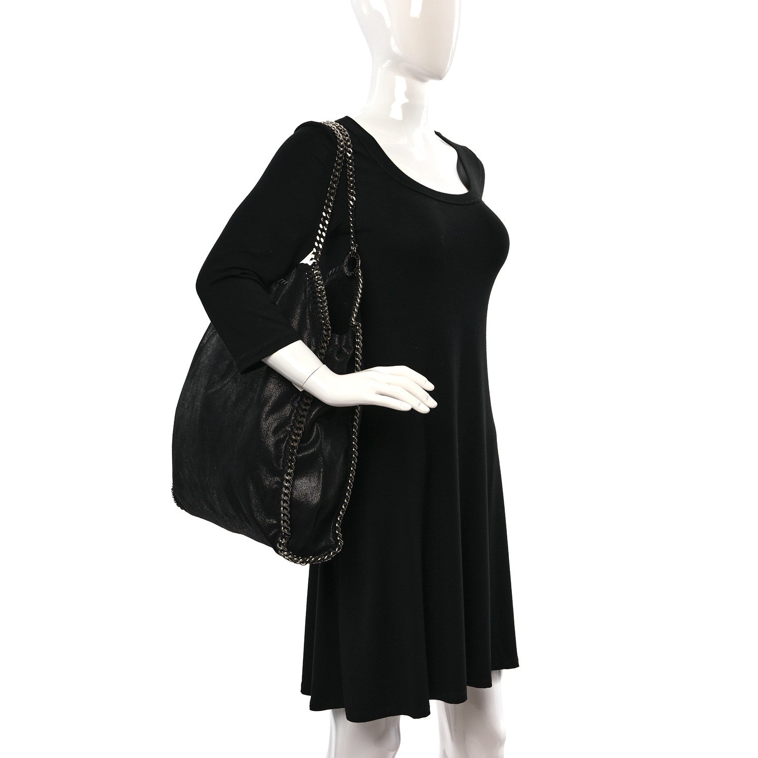 Stella McCartney Shaggy Deer Big Falabella Tote Black 2 of 11