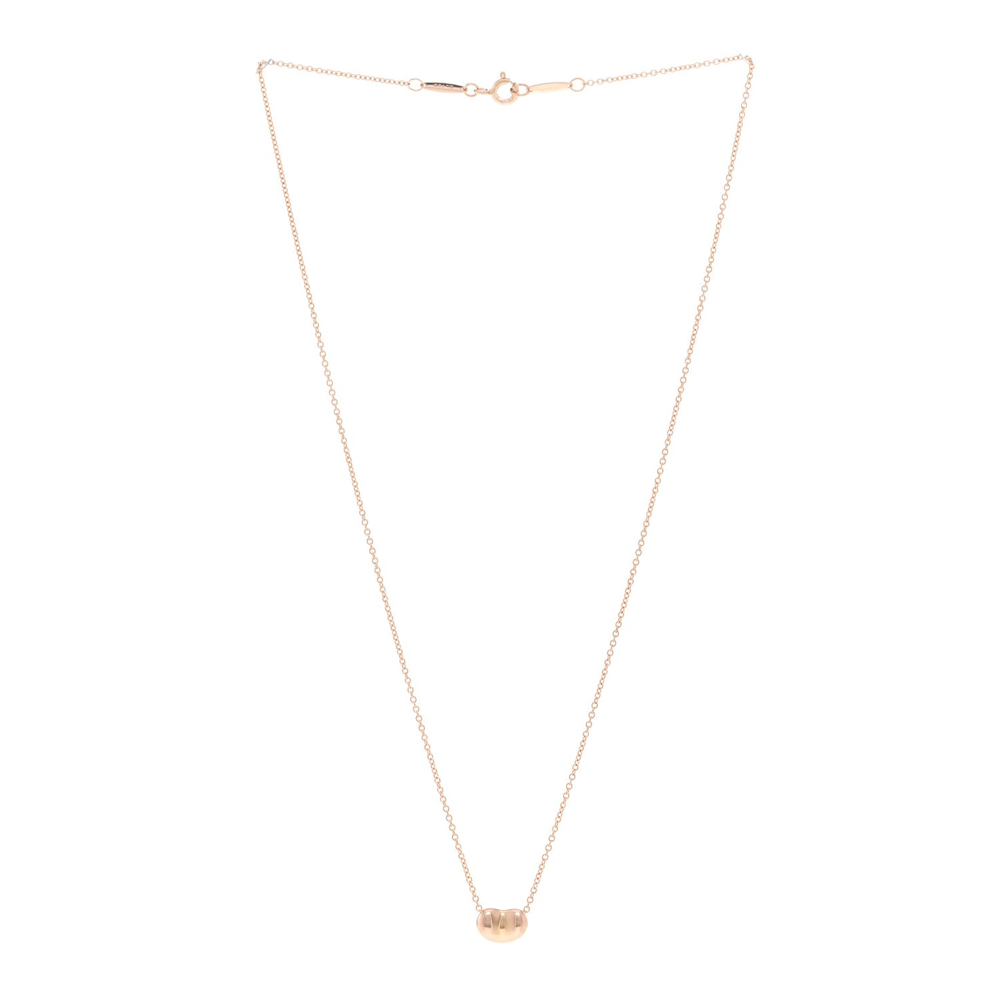 18K Rose Gold 9mm Elsa Peretti Bean Pendant Necklace