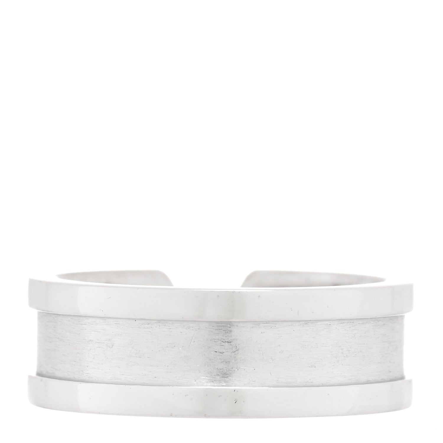 Cartier 18K White Gold Diamond 6.5mm Logo De Cartier Ring 52 6 3 of 4