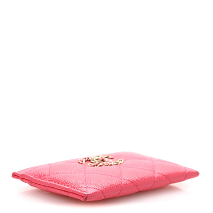 Chanel Caviar Quilted Chain CC Card Holder Dark Pink 4 of 9