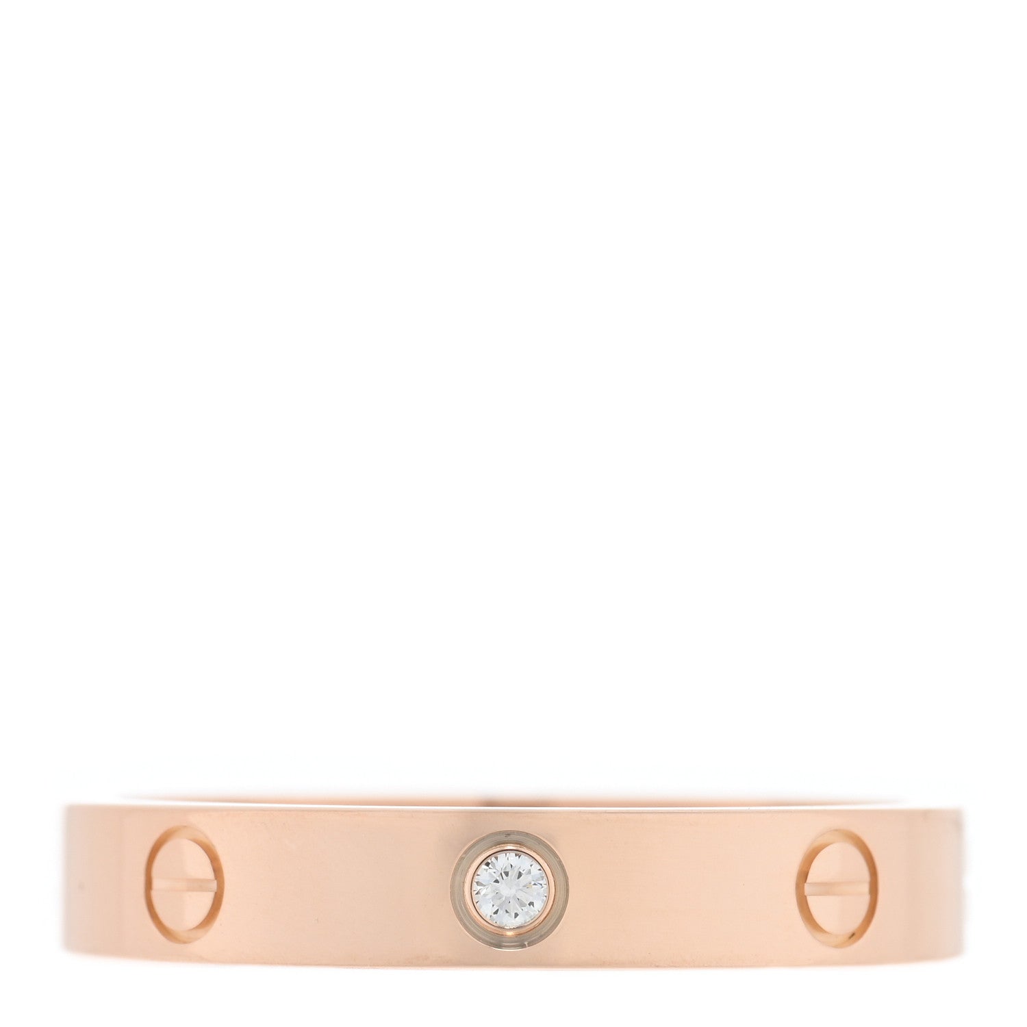 Cartier 18K Pink Gold Diamond 4mm LOVE Wedding Band Ring 63 10.25 1 of 4
